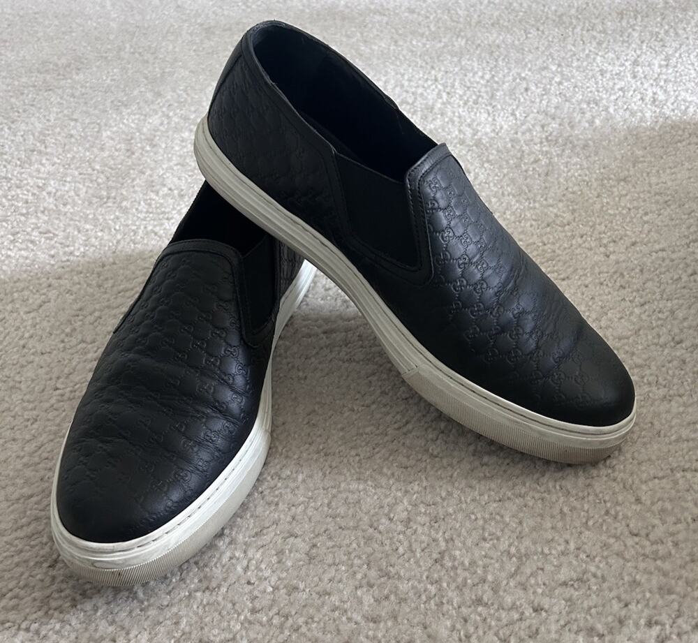 Authentic Gucci Dublin Microguccissima Slip-On Sneaker GG 10 (USA SZ 11) 466872